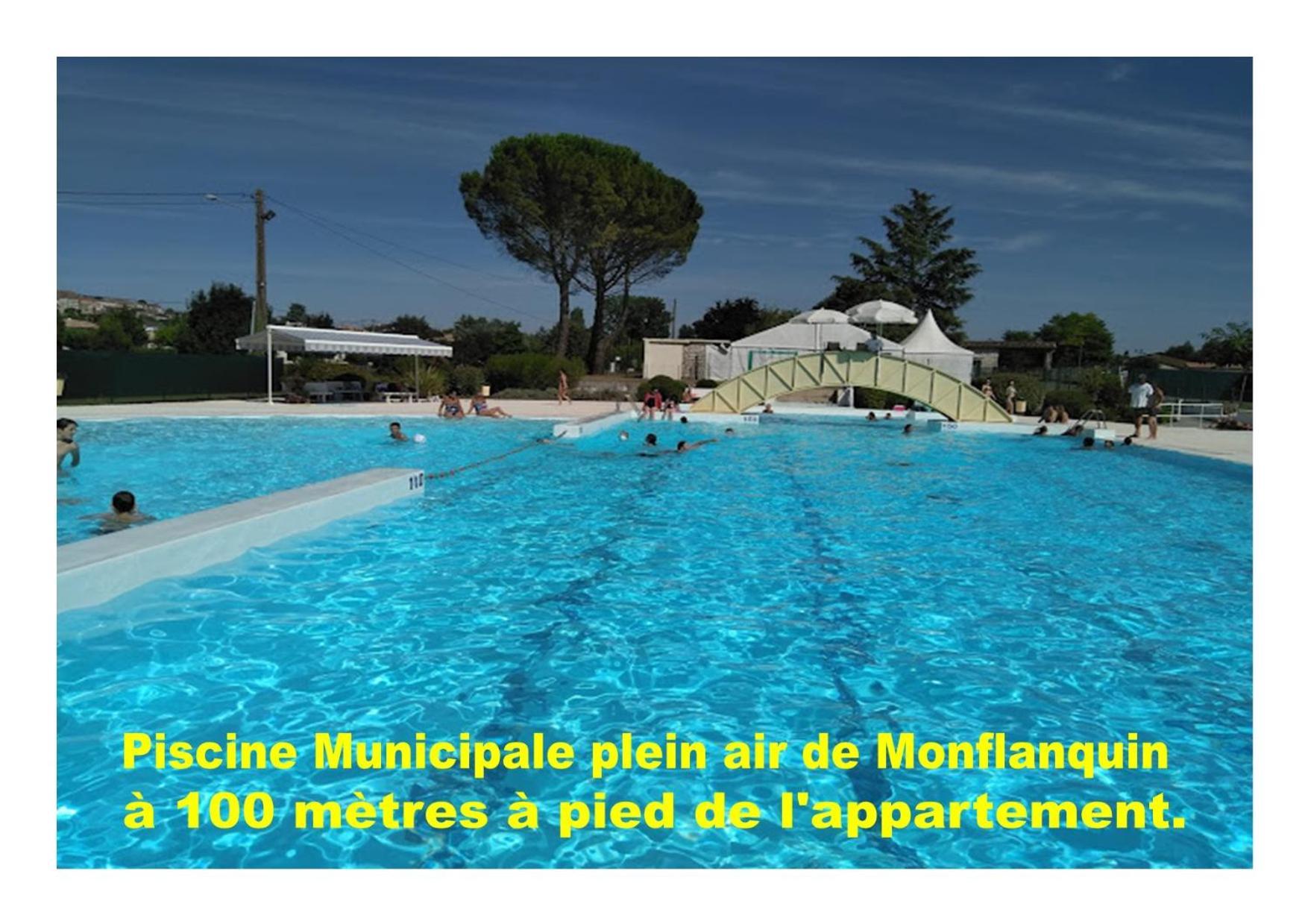 Charmant Appartement Avec Piscine. Monflanquin Bagian luar foto