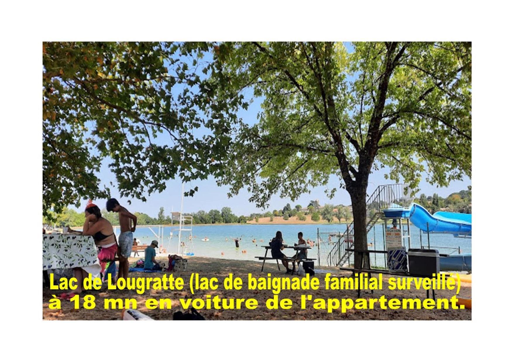 Charmant Appartement Avec Piscine. Monflanquin Bagian luar foto